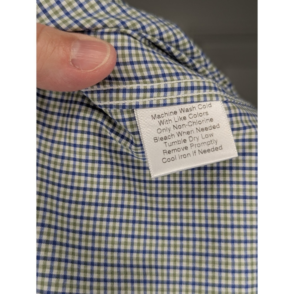 Jos A. Bank 1905 Blue Green Check Brrr Comfort 16.5 33 Dress Shirt Tailored Fit - Picture 6 of 6